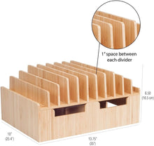 Load image into Gallery viewer, Sustainable Bamboo Charging Station: 10 Ports for Classrooms &amp; Corporate Spaces