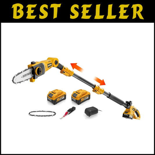 Efficient 20V Electric Pole Saw - 8-Inch Blade & Automatic Chain Lubrication