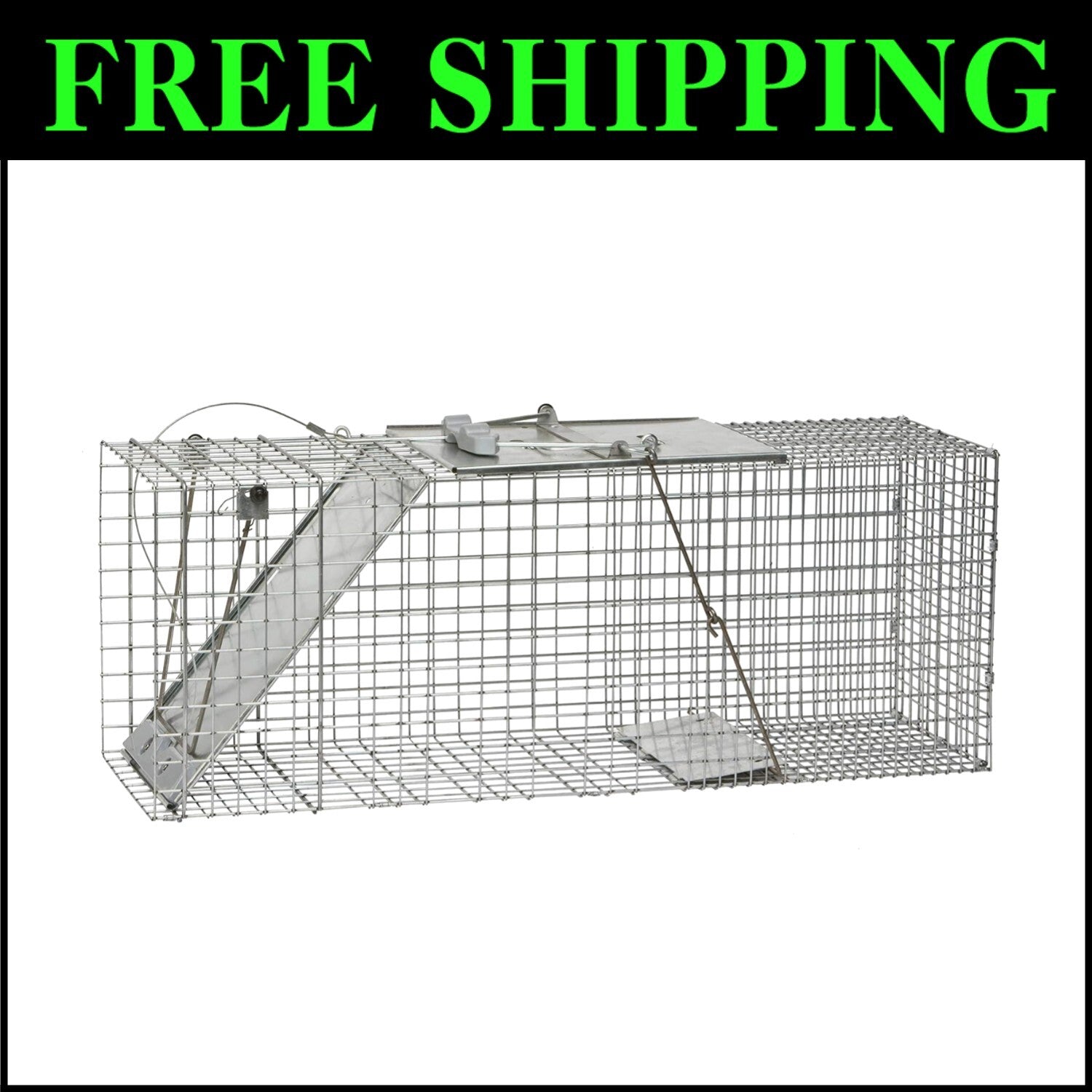 Humane Live Animal Trap 32"L - Secure Easy Set Design for Multiple Species
