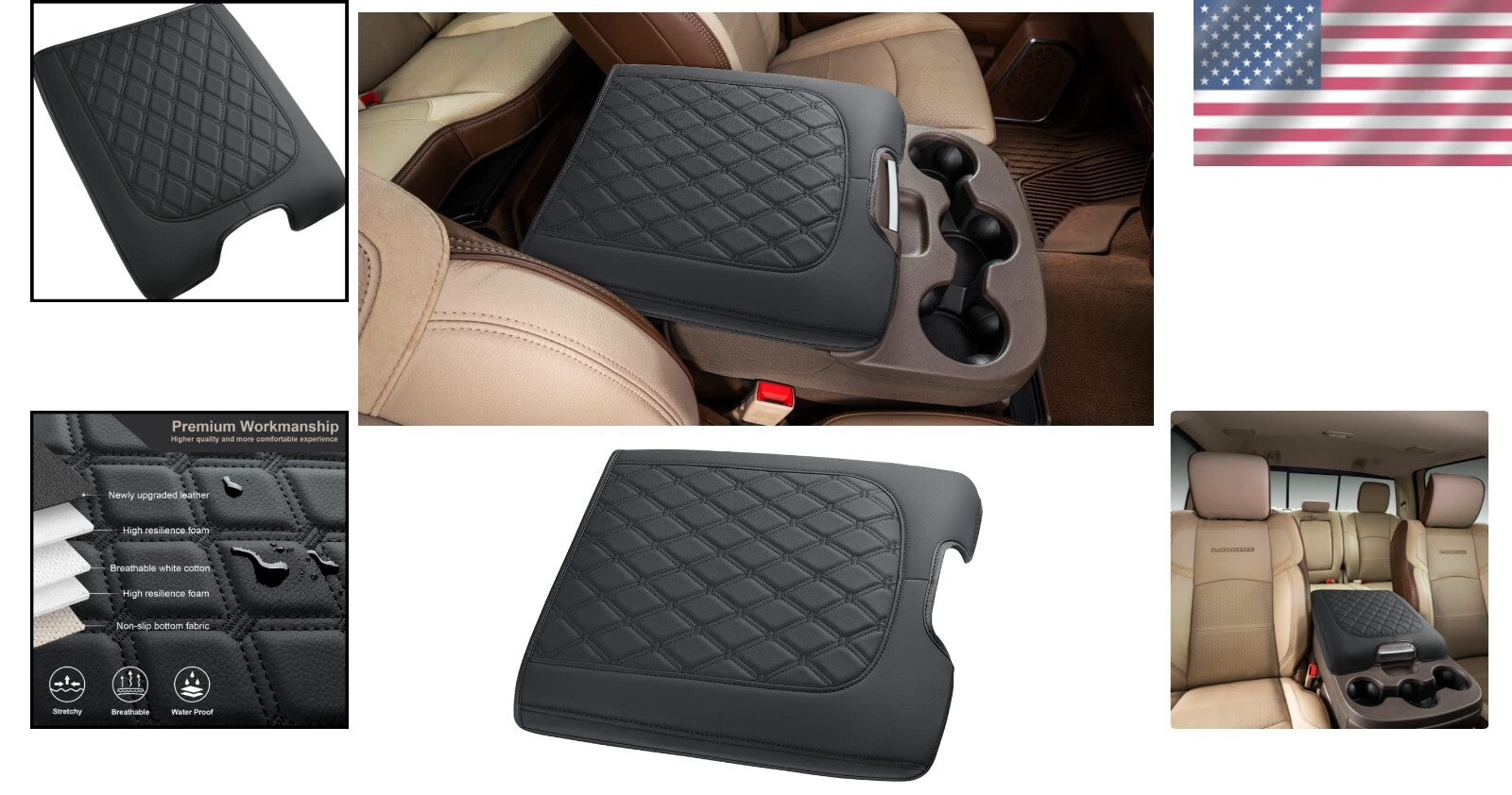 Custom Fit Waterproof Armrest Cover for 2013-2018 Ram 1500 & 2013-2024 2500/3500
