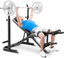 Load image into Gallery viewer, Olympic Weight Bench with Adjustable Back Pad &amp; Storage for Strength Training