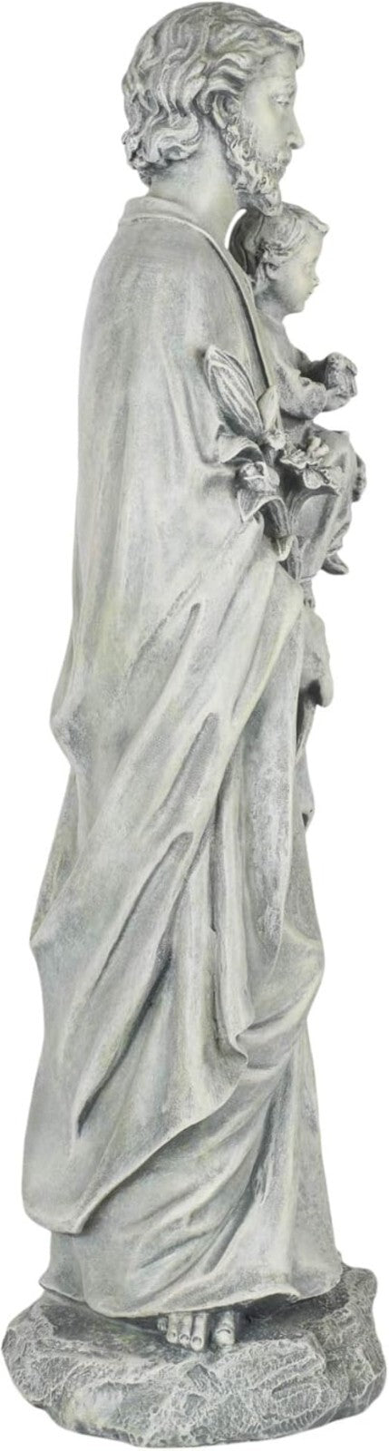 Intricately Crafted 20" St. Joseph and Child Garden Statue for Religious Spaces