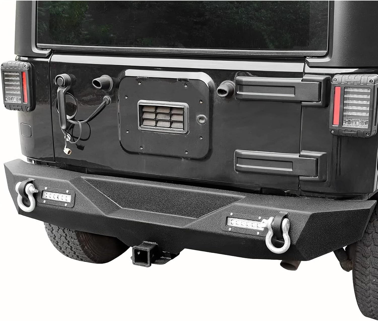 Stylish Jeep Wrangler JK Compatible Bumper with Built-In LED Lights & D-Rings