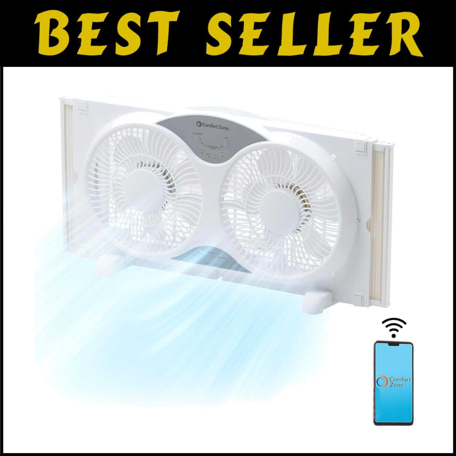 9" WiFi-Enabled Dual Reversible Window Fan with App Control & Bug Screen