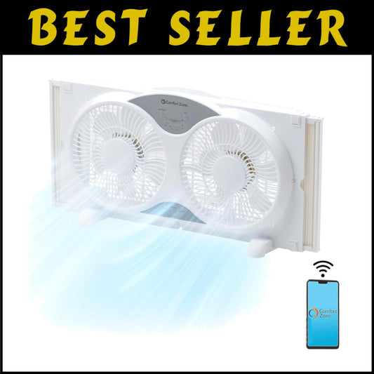 9" WiFi-Enabled Dual Reversible Window Fan with App Control & Bug Screen