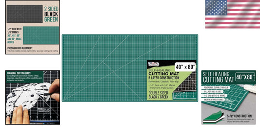 Versatile 40" x 80" Cutting Mat with Diagonal Lines - Ideal for Scrapbooking