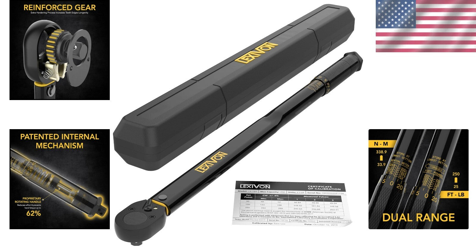 Electro-Black Finished 1/2-Inch Drive Torque Wrench - 338.9 Nm Performance Tool