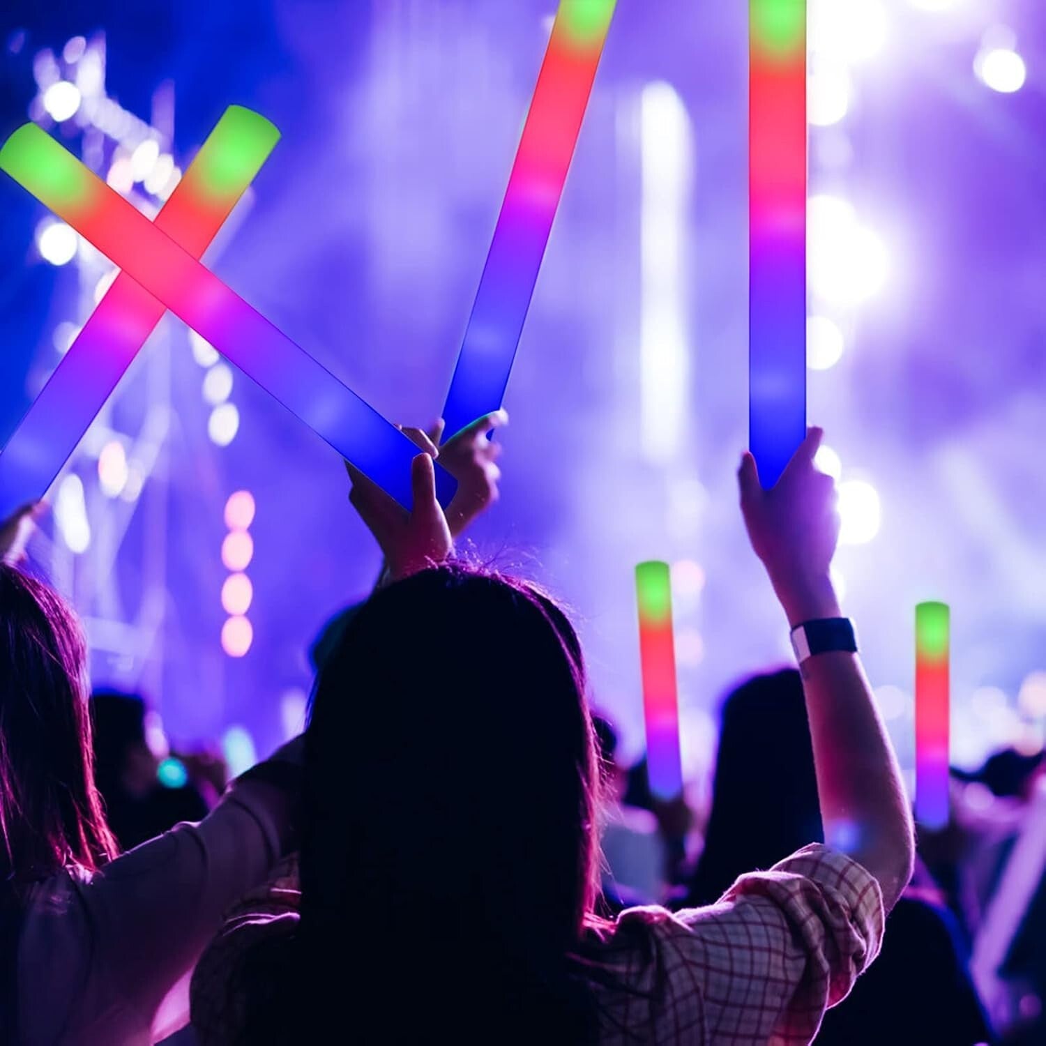 42 Pack LED Foam Glow Sticks - Three Flashing Modes for Unforgettable Parties