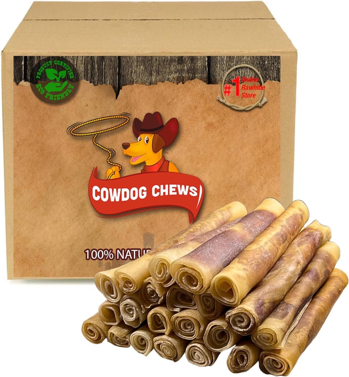 Gourmet Meaty 9-10" Beef Rolls for Aggressive Chewers – 20 Natural Dog Treats