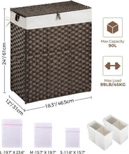 Load image into Gallery viewer, Collapsible Brown Laundry Basket with Removable Liners - No Install Needed