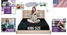 Load image into Gallery viewer, Soft Black King Size Grounding Bed Sheet - 400 Thread Count &amp; Conductive Silver