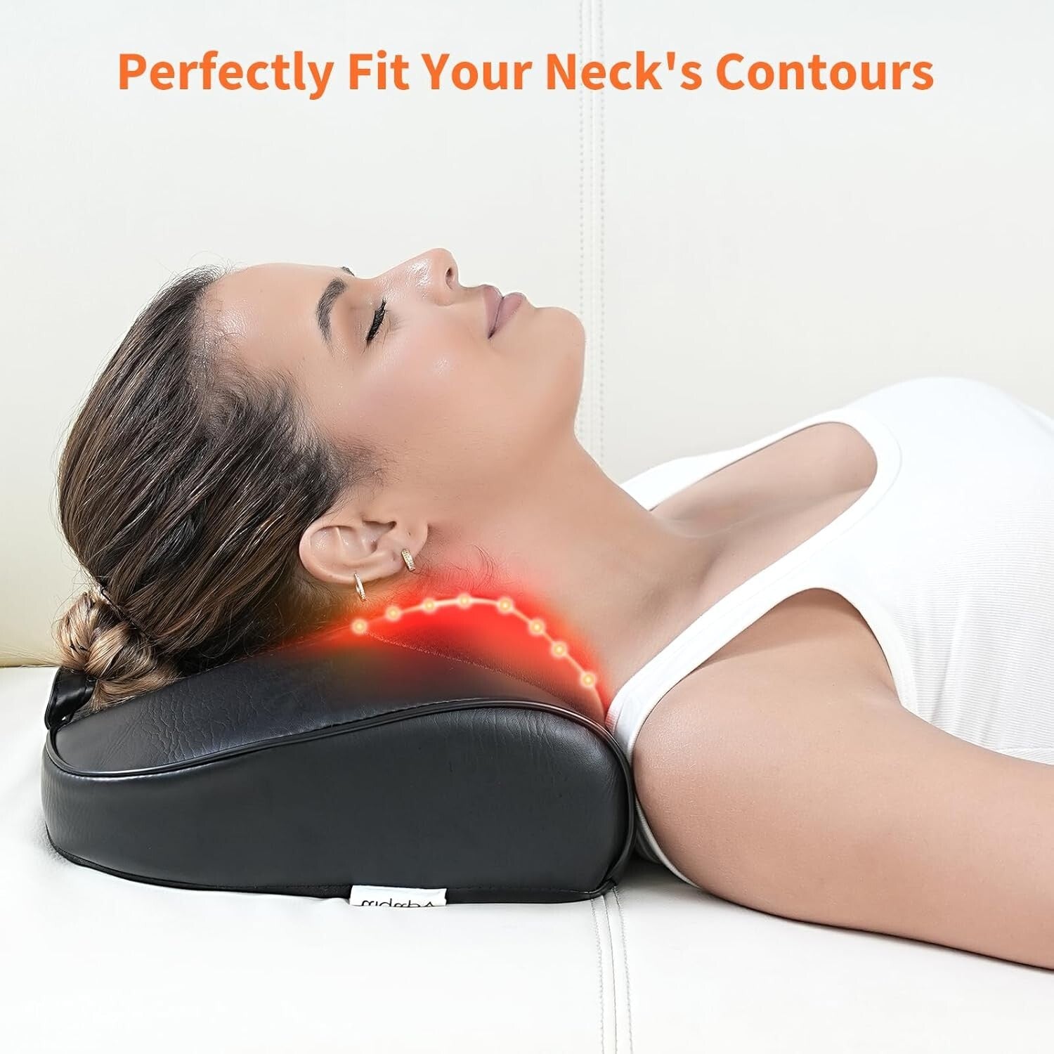 Cordless Rechargeable Neck and Back Massager with Heat - Shiatsu Therapy Relief