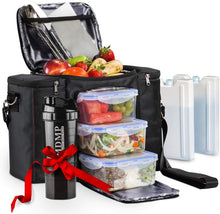 Load image into Gallery viewer, Premium Insulated Lunch Box Set with 3 BPA-Free Containers – Ideal for On-the-Go