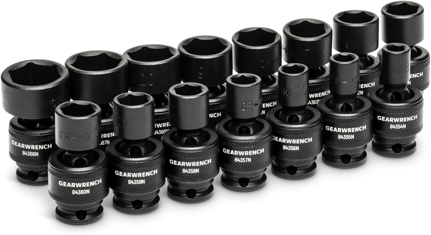 Durable 15-Piece Impact Socket Set with Off-Corner Loading Design - Metric Sizes
