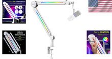 Load image into Gallery viewer, High Profile RGB Microphone Stand with Secure Desk Mount - Perfect for Creatives