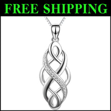 Load image into Gallery viewer, Lightweight 18" Celtic Knot Opal Necklace in Sterling Silver - Ideal for Gifting