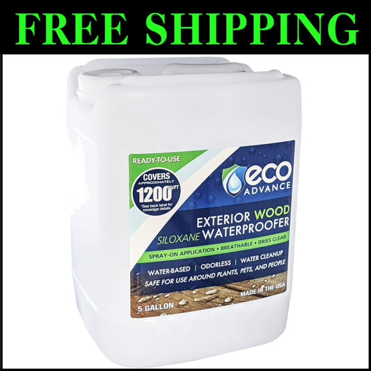 Commercial-Grade Siloxane Water Repellent for Wood - 5 Gallon, Safe for Family