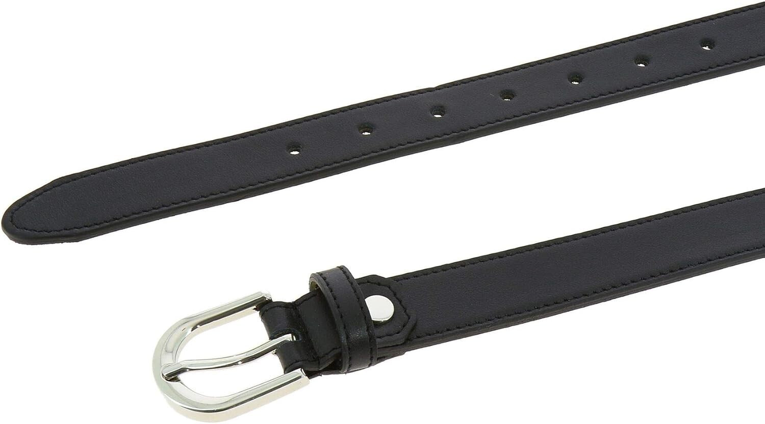 Versatile Genuine Leather Women's Belt – Polished Brass Buckle, Made in France