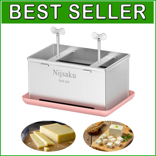 304 Stainless Steel Vegan Cheese Press with Drip Tray & Tofu Press Towel