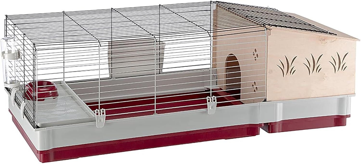 Complete Rabbit Starter Kit: 55.9' Extra-Large Cage with Hutch & Accessories