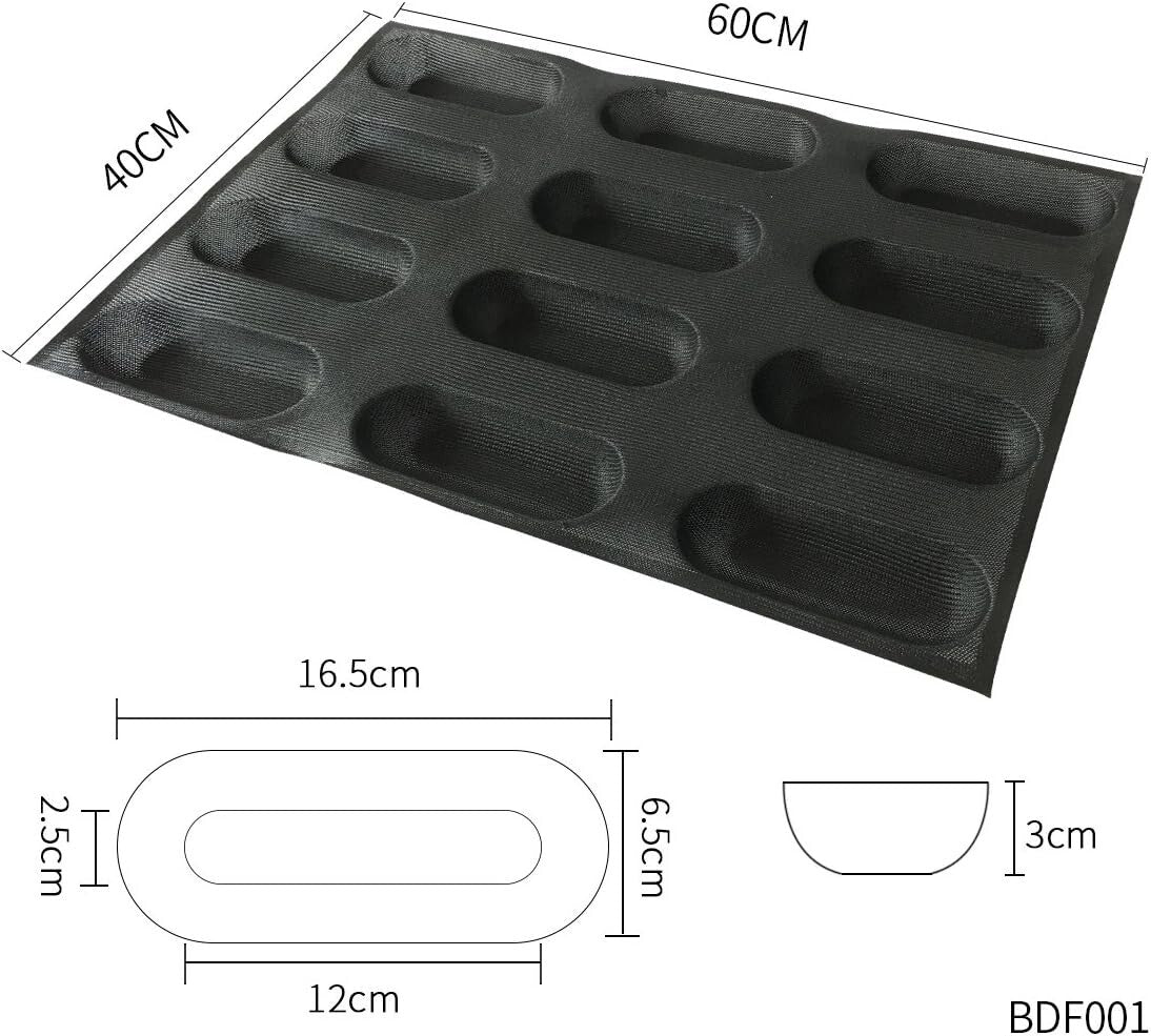 Perfectly Baked Bread: Silicone Hot Dog Molds, 15.75” x 23.6” Non-Stick Design