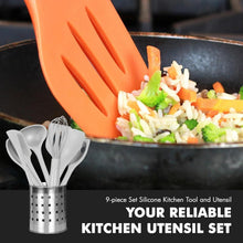 Load image into Gallery viewer, Multi-Functional 9-Piece BPA-Free Silicone Kitchen Tools Set - Soft &amp; Strong