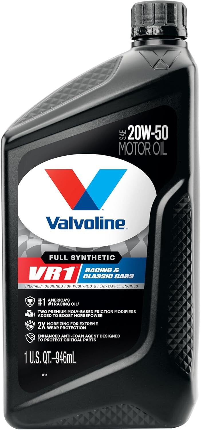 Full Synthetic 20W-50 Racing Motor Oil Case of 6 Quarts for High Performance