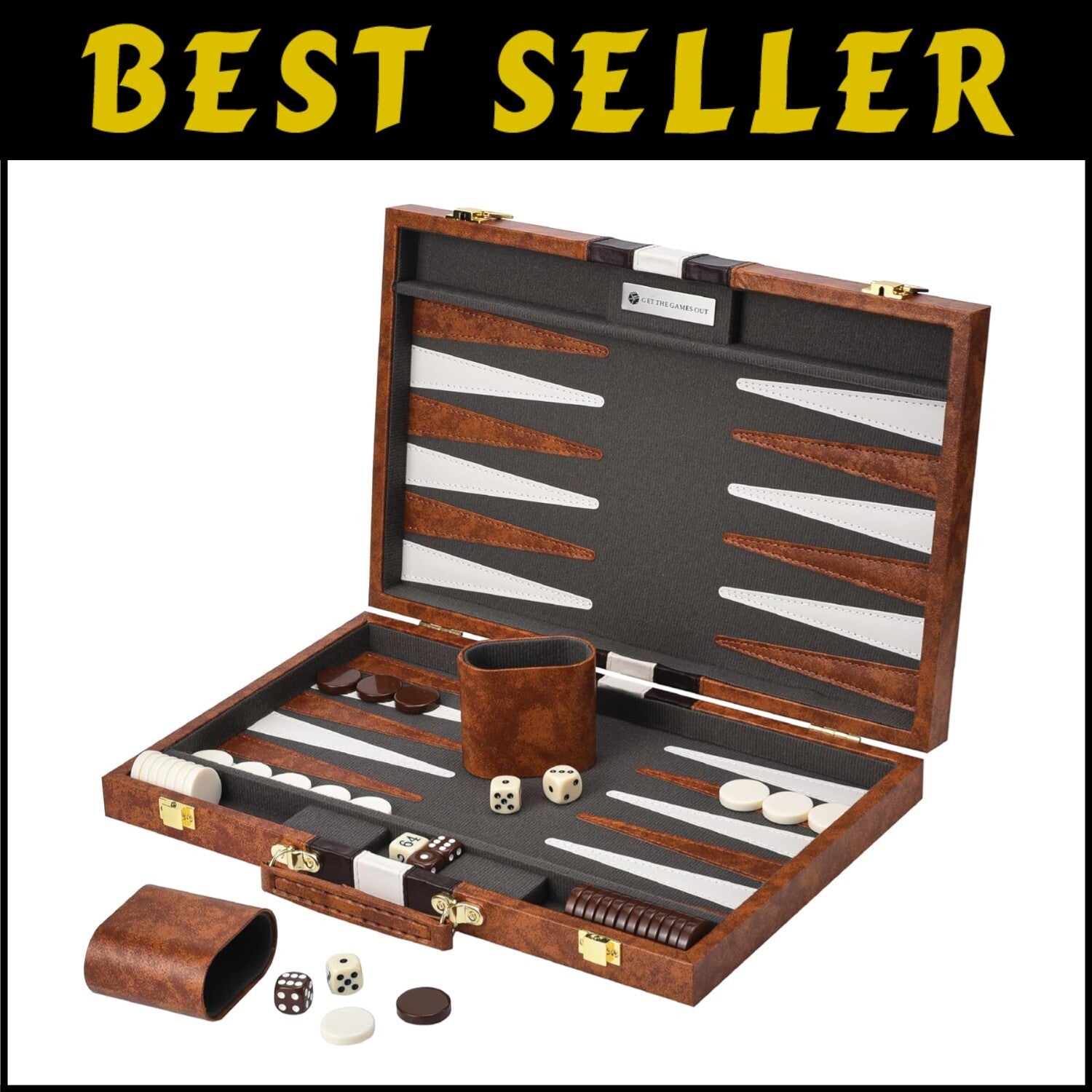 Elegant Medium Backgammon Set with Felt Interior - 2 Player Game Experience