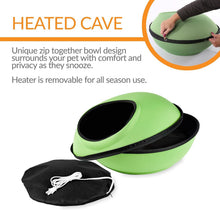 Load image into Gallery viewer, Spacious 22-Inch Heated Cat Bed with Waterproof Heater and Safety Certification