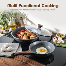 Load image into Gallery viewer, Induction Compatible Granite Nonstick Skillets - Chef's Frying Pan Set, 8" &amp; 11"