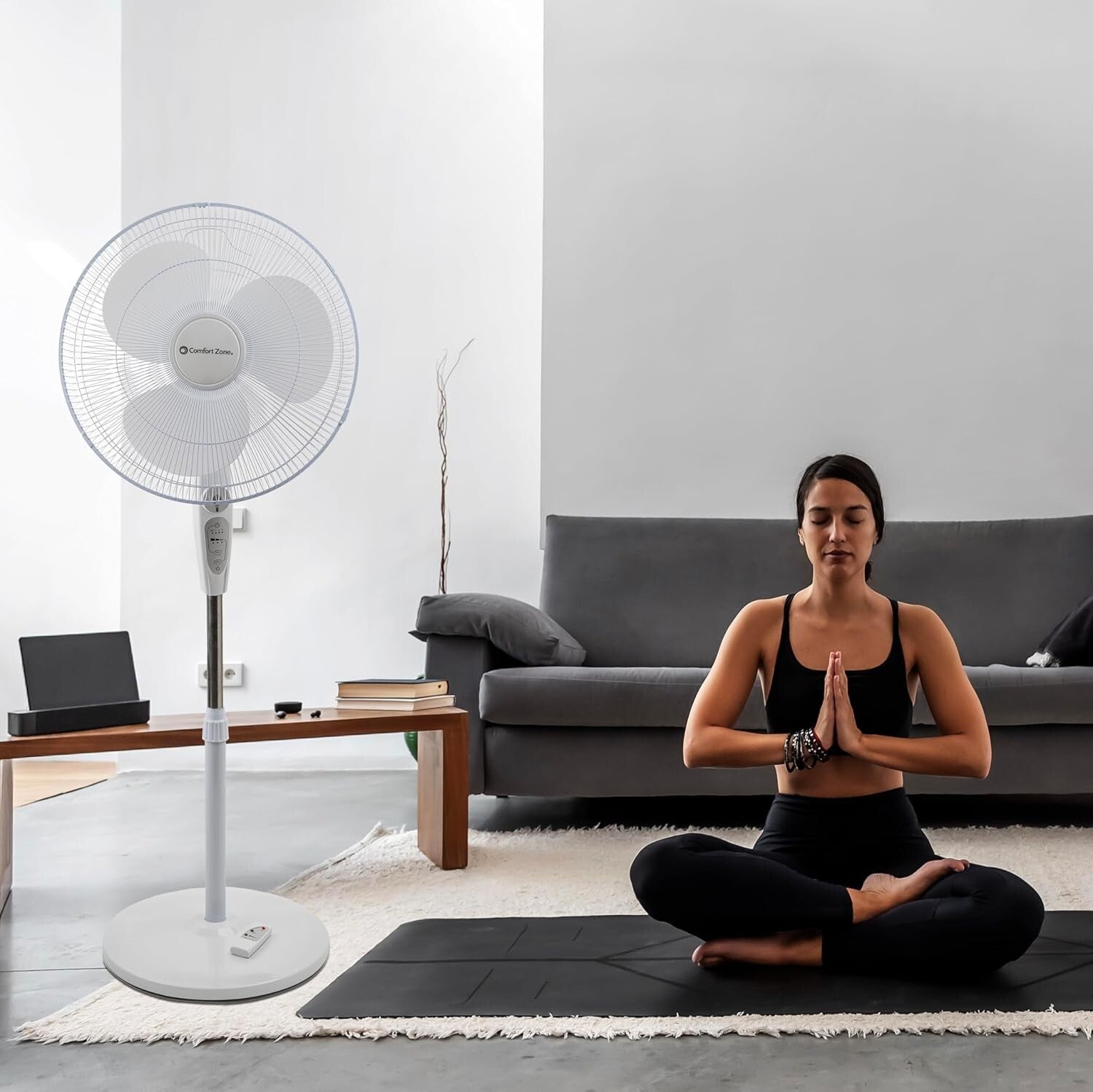 18" Oscillating Pedestal Fan with Remote & Adjustable Height for Optimal Comfort