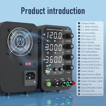 Load image into Gallery viewer, Portable 0-120V 0-3A DC Power Supply with Dual USB Ports &amp; Output ON/OFF Switch