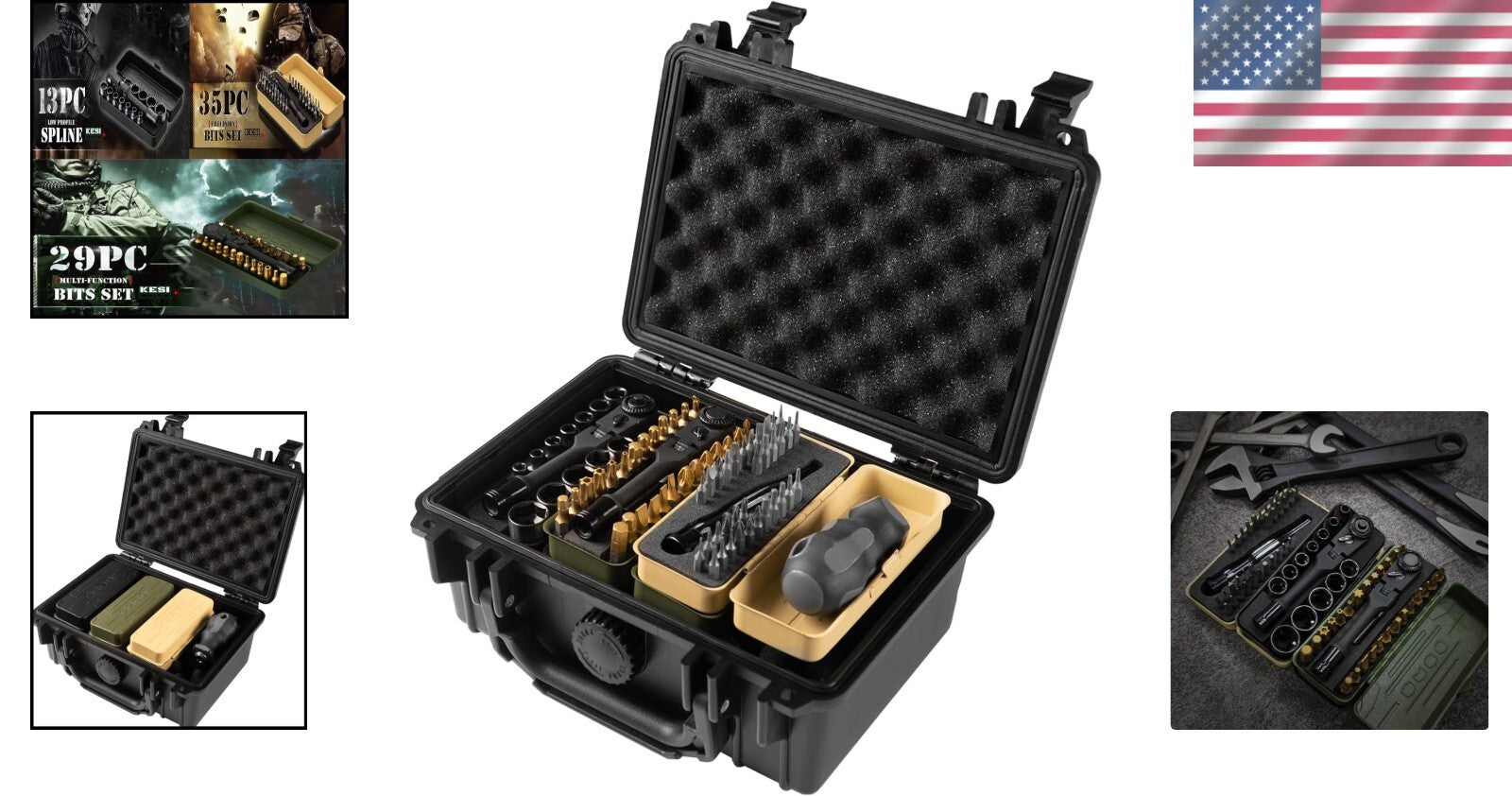 77-Piece Waterproof Tool Set with Anti-Stripped Bits & Flex-Head Ratchet
