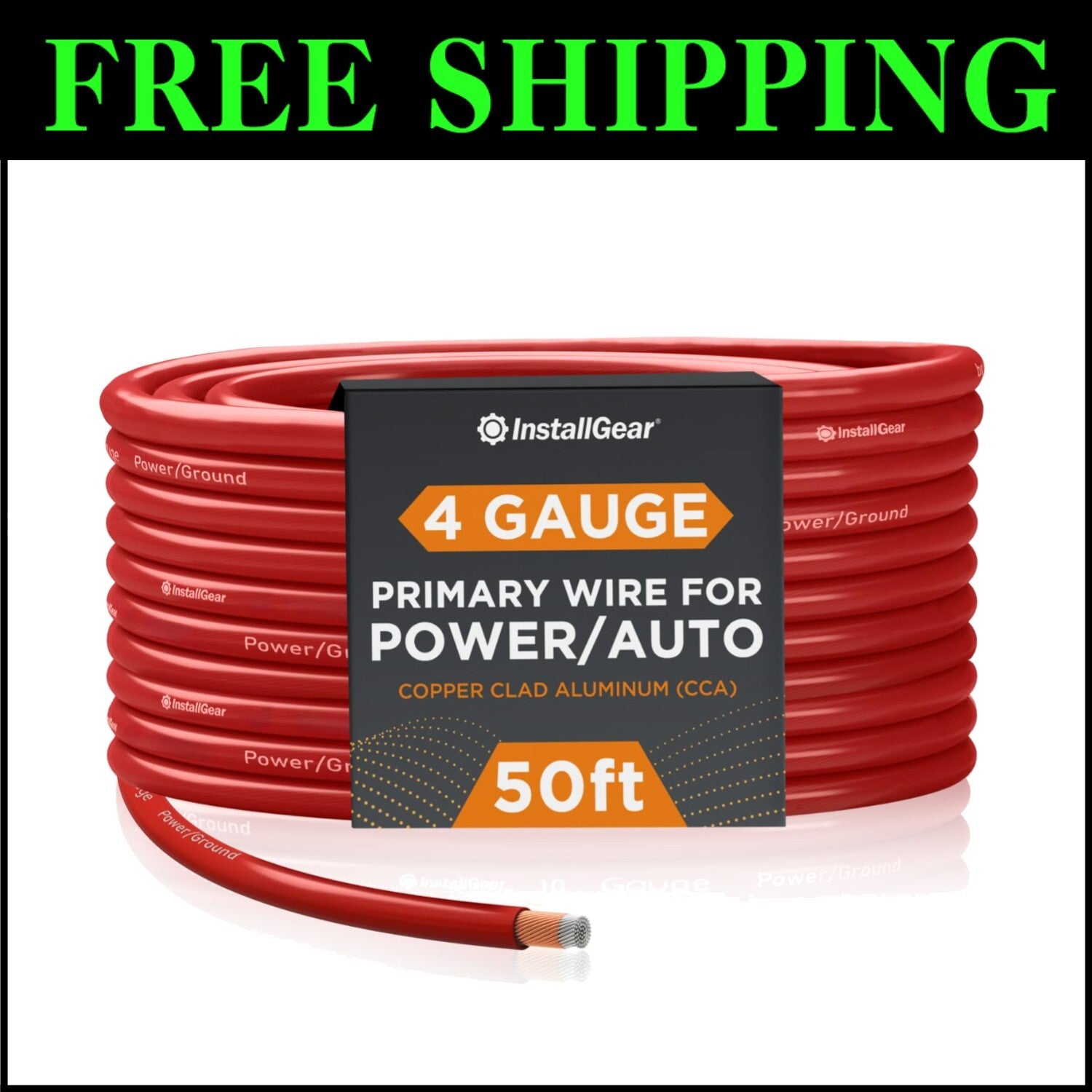 High-Performance 50ft 4 Gauge CCA Wire - Perfect for High-Current Applications