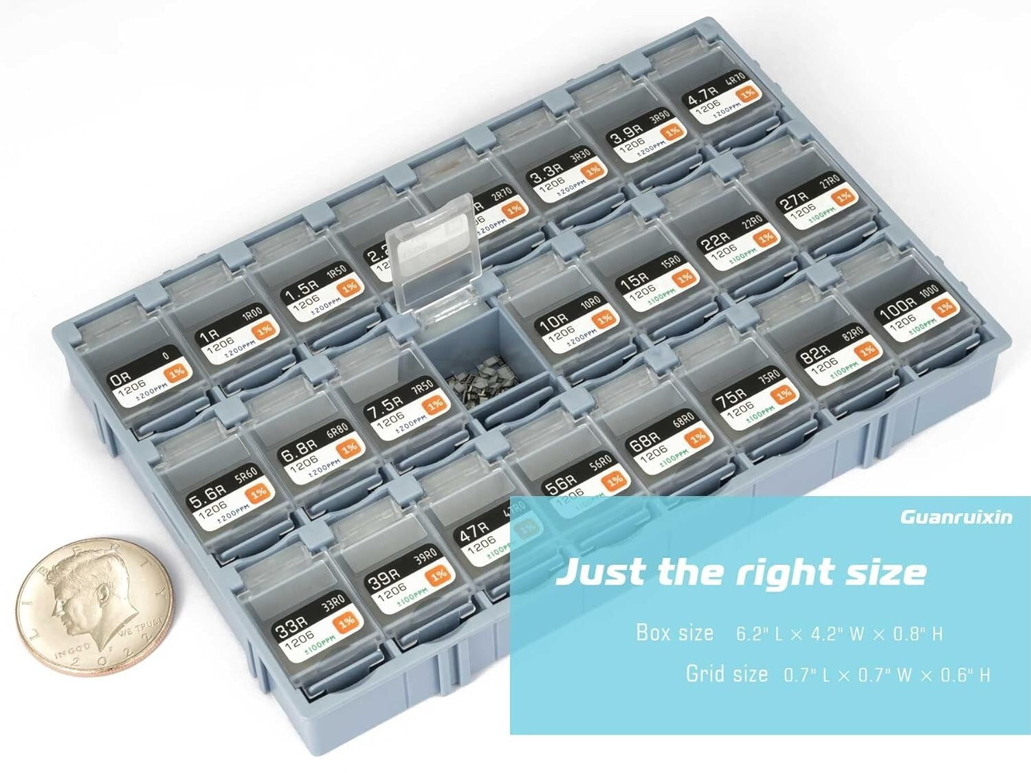 1206 SMD Resistor Kit: 7200 Pieces, 72 Values - 1% Tolerance, Upgraded Storage