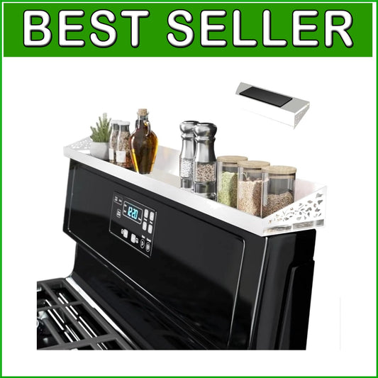 Elegant Magnetic Stove Top Shelf, 30 Inch - Spice Rack for Kitchen Efficiency