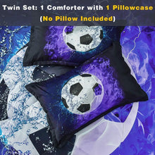 Load image into Gallery viewer, Stylish Twin Comforter Set 66x90 – 2-Piece Soccer Design for Boys and Girls