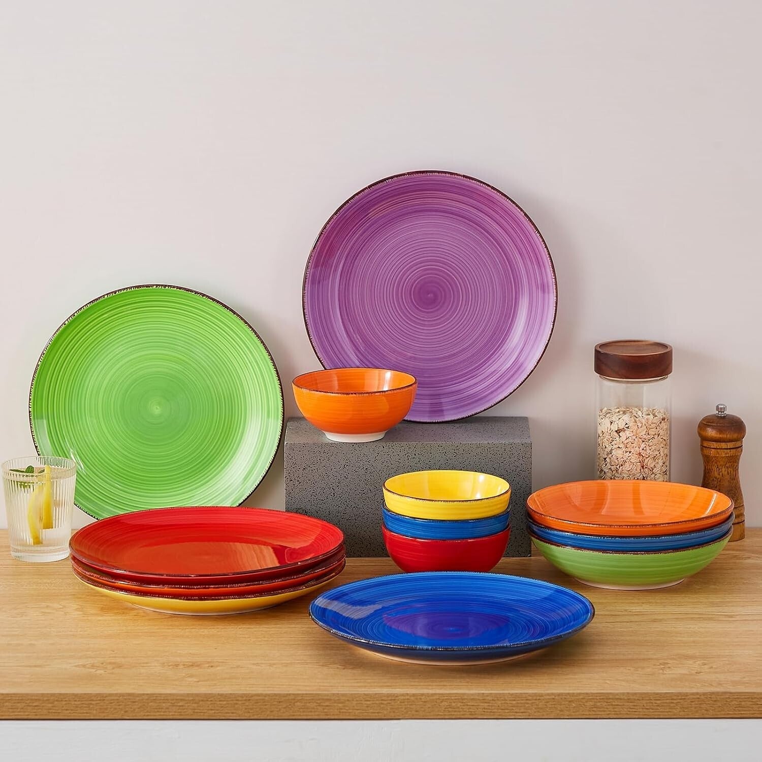 Elegant Set of 6 Ceramic Dinner Plates – Microwave and Dishwasher Safe 10.5 Inch