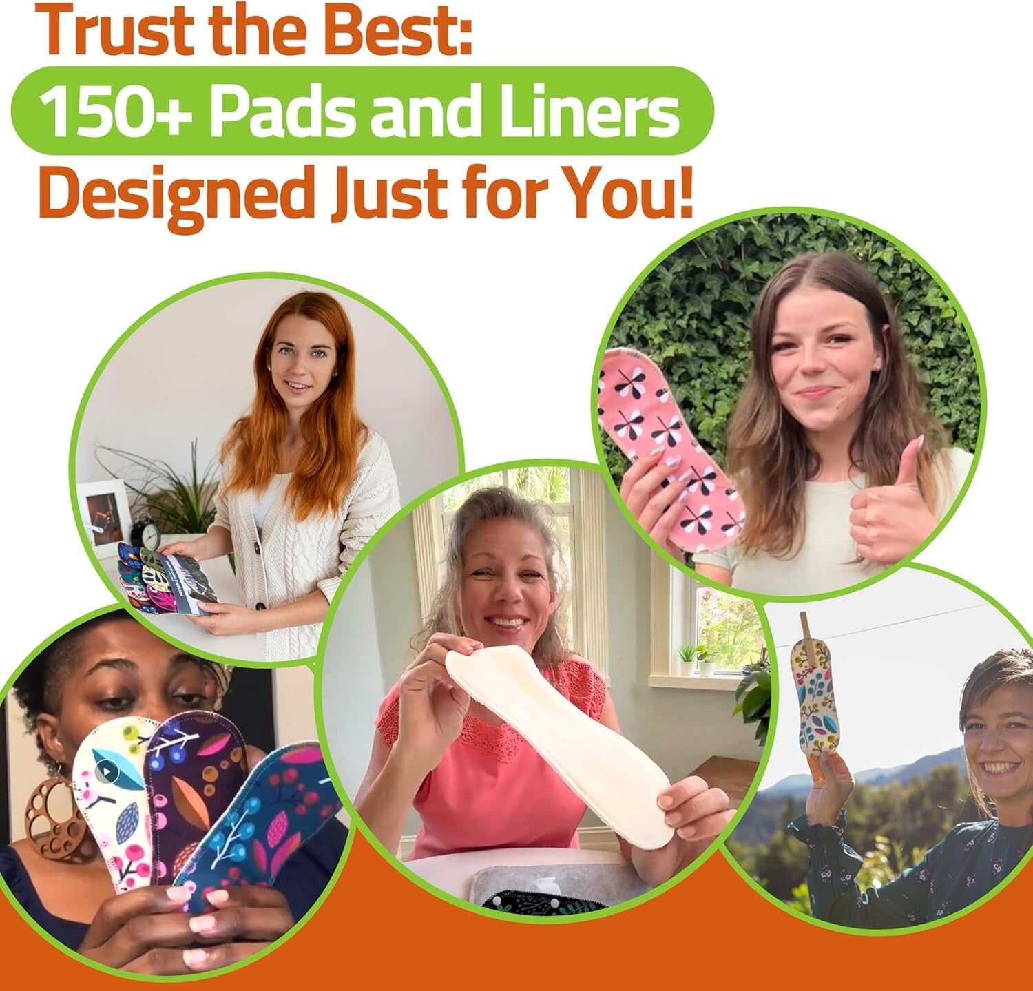 Eco-Friendly Organic Cotton Panty Liners for Women - 7-Pack Reusable Comfort