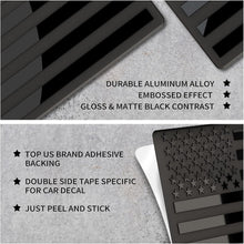 Load image into Gallery viewer, Durable 3D Metal All Black American Flag Stickers - 20 Pack for Cars &amp; Laptops