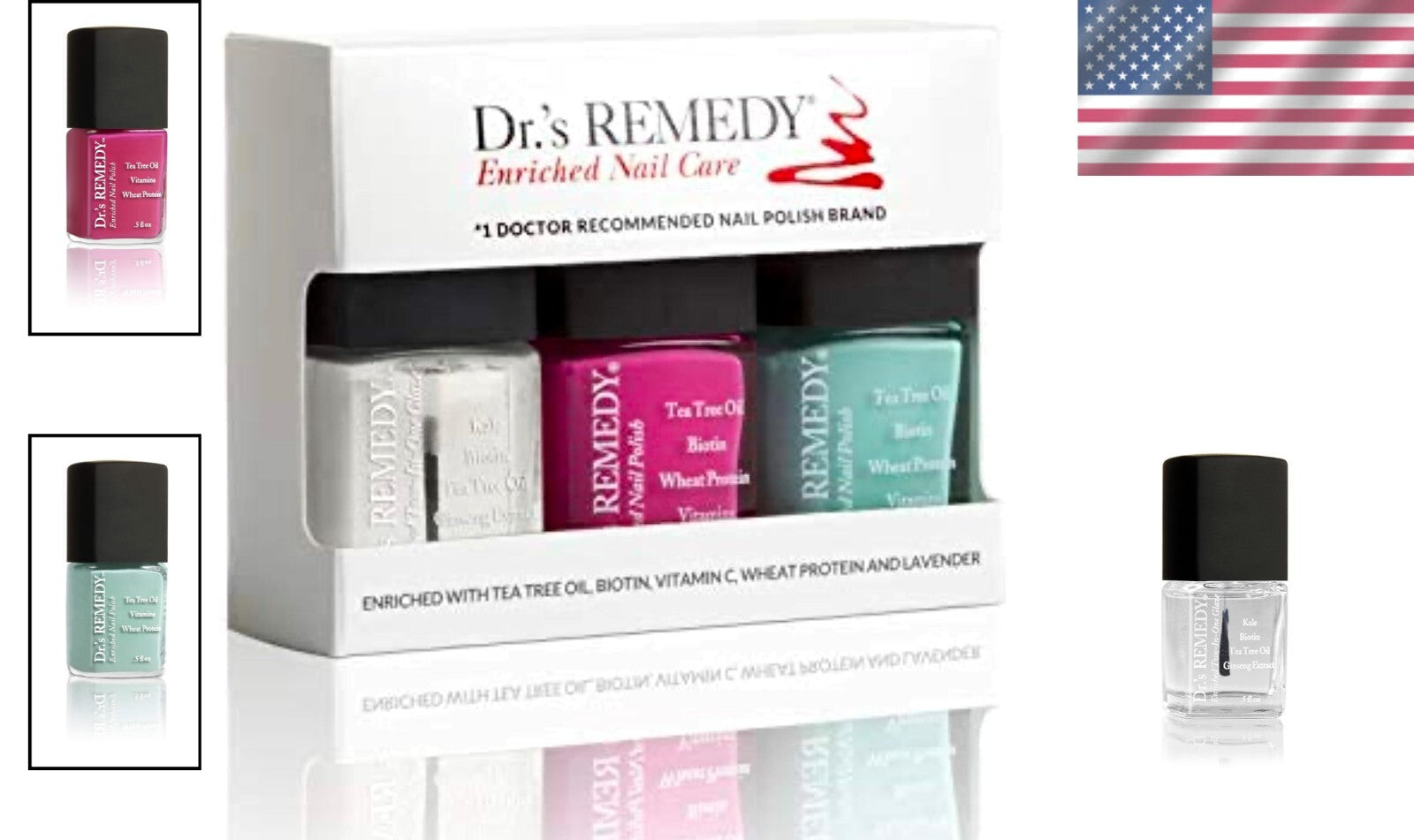 Dr's Remedy Non-Toxic 3-Pack Nail Polish Kit: Sunshine Trio for Healthy Nails