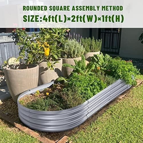 Large Capacity 2-Piece Galvanized Planter Box Set - Ideal for Vegetable Gardens
