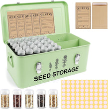 Load image into Gallery viewer, 60 Slot Metal Seed Storage Organizer with Safety Locks and Labels for Gardeners