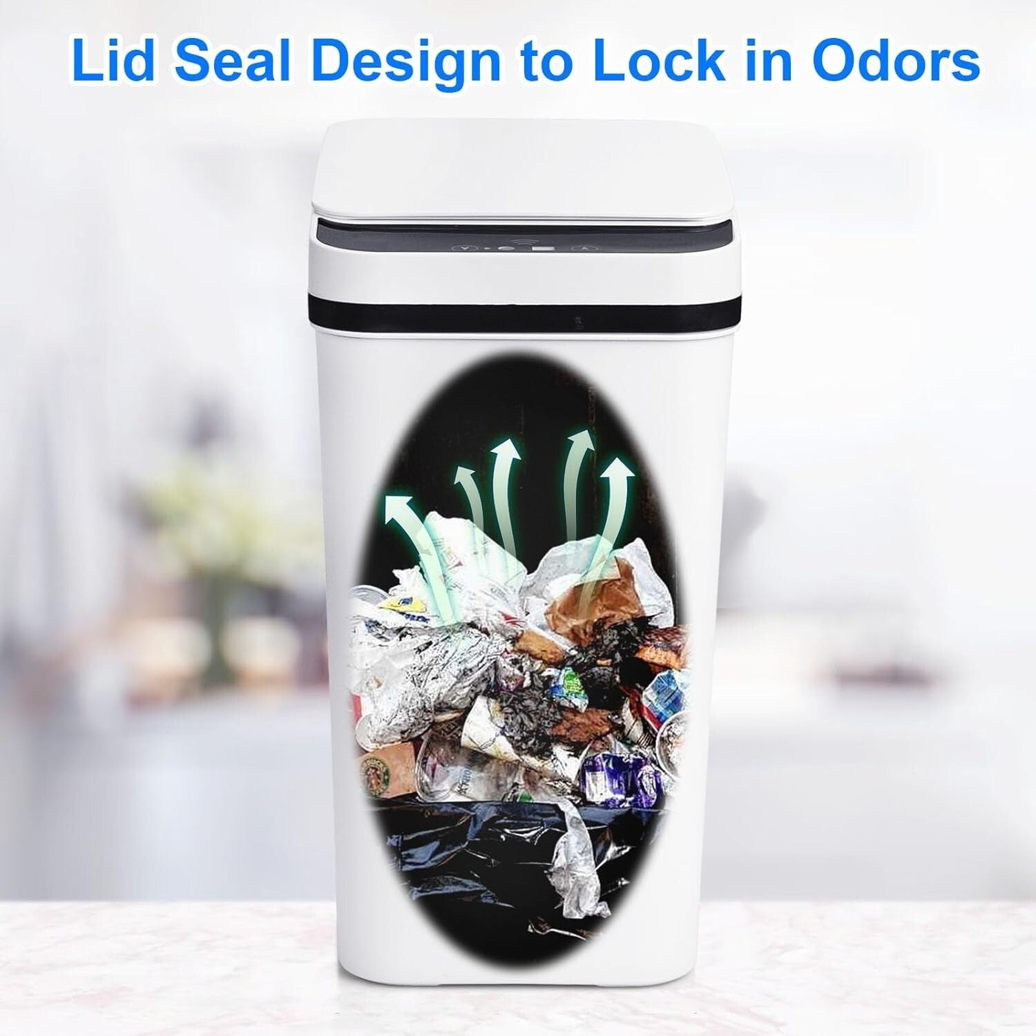 Sleek Touchless Trash Can 2.2 Gallon - Quiet, Leakproof & Stylish 3 Pack