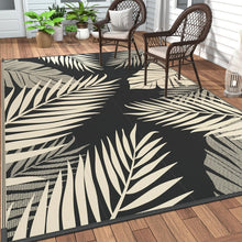 Load image into Gallery viewer, Versatile 6' x 9' Outdoor Rug with Palm Leaf Design - Waterproof for Camping