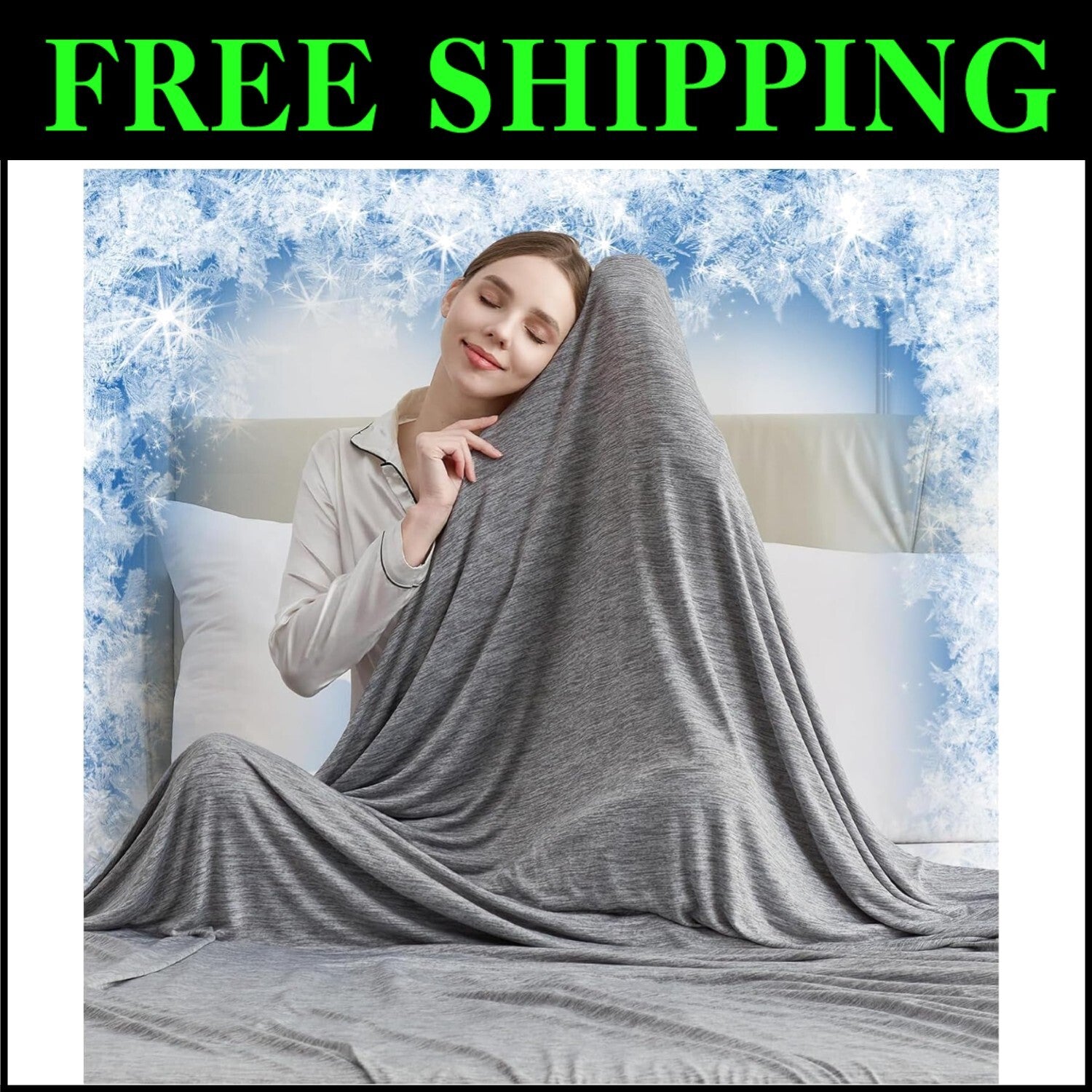 Soft and Skin-Friendly Queen Cooling Blanket - Breathable Comfort for All