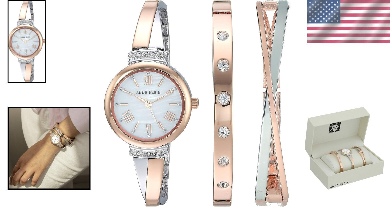 Elegant 26mm Round Bangle Watch with Crystal Accents - Fashion Essential AK/2245