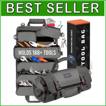 Load image into Gallery viewer, Compact Heavy-Duty Tool Roll-Up Bag with 6 Detachable Pouches - Lightweight