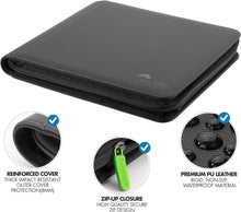 Load image into Gallery viewer, Durable 384 Card Toploader Binder with Water-Resistant Cover and Zipper Closure