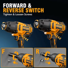 Load image into Gallery viewer, Compact 1/2 Inch Cordless Impact Wrench with Included Suitcase and Accessories